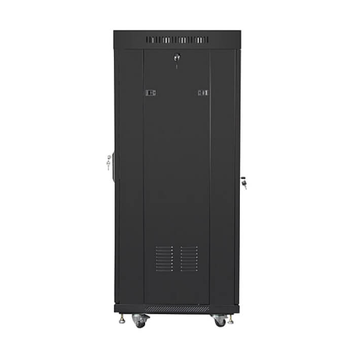 Lanberg rack cabinet 19" free-standing 27U / 600x600 self-assembly flat pack with glass door LCD, black ID 71922 (тъмнейл - 5)