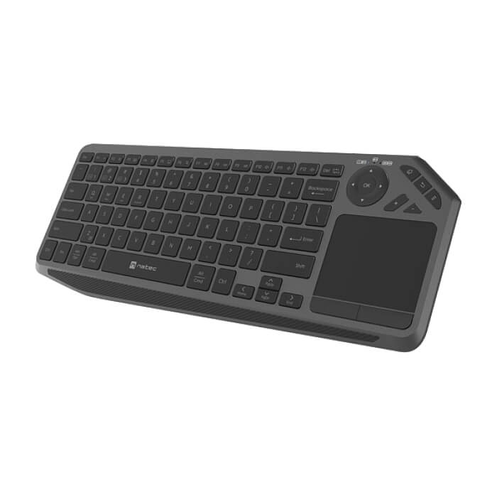 Natec Turbot 2 Keyboard, US, Wireless, BT, 2.4GHz, X-Scissors with Touchpad for Smart TV, Black-Gray (тъмнейл - 3)