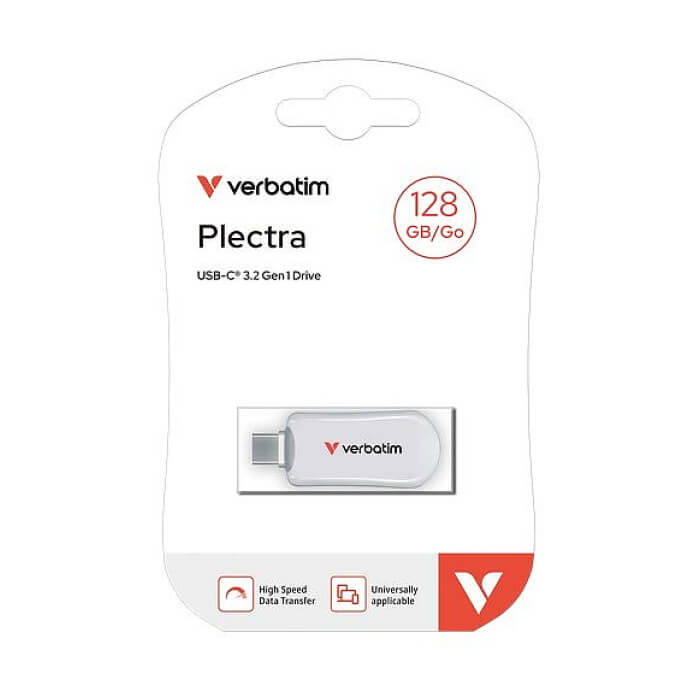Verbatim Plectra USB-C Flash Drive White 128GB ID 84845 (тъмнейл - 3)