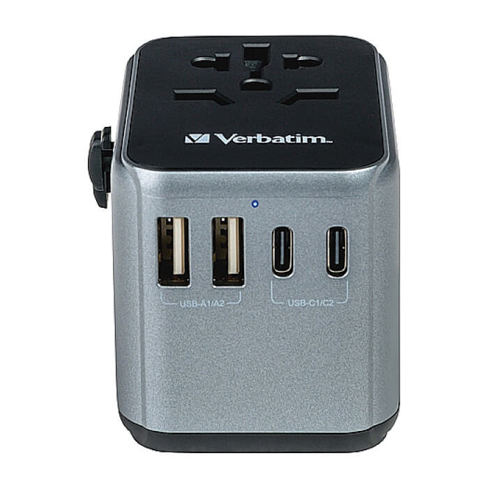 Verbatim UTA-03 Universal Travel Adapter with 1 x USB-C PD 30W & QC 3.0 / 2 x USB-C / 2 x USB-A (тъмнейл - 4)