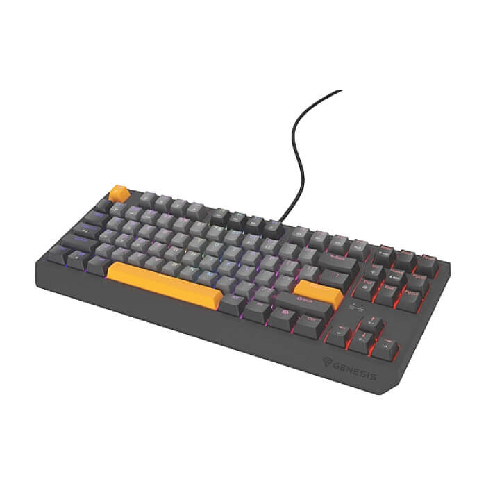 Genesis Gaming Keyboard Thor 230 TKL Anchor Gray Negative US RGB Mechanical Outemu Red (тъмнейл - 2)