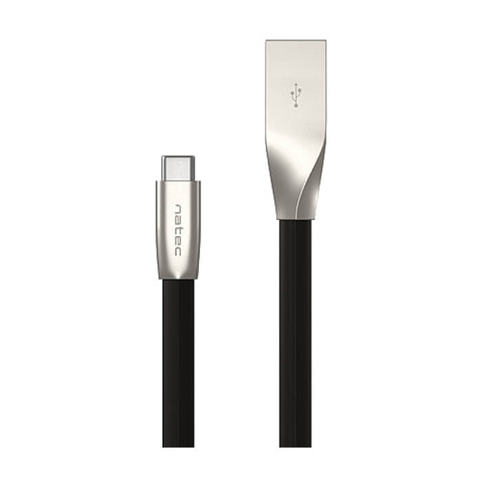 Кабел - Natec USB-C(M) -> USB-A (M) 2.0 cable 1m. Black metal ID 72119 на супер цена
