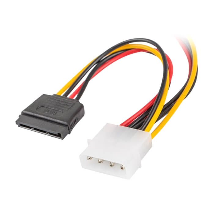 Lanberg molex (m) -> 2x SATA (f), cable 15cm (тъмнейл - 2)