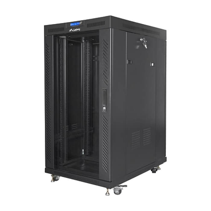 Lanberg rack cabinet 19" free-standing 22U/800x1000 (flat pack) with mesh door lcd black v2 ID 87973 (тъмнейл - 4)