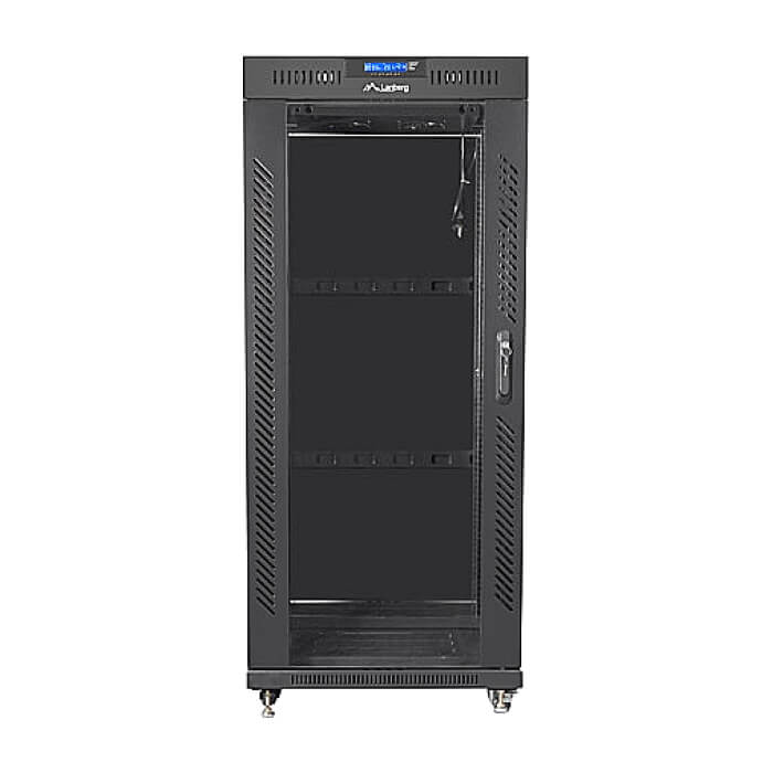 Lanberg rack cabinet 19" free-standing 27U/800x1200 (flat pack) with glass door lcd black ID 87623 (тъмнейл - 3)