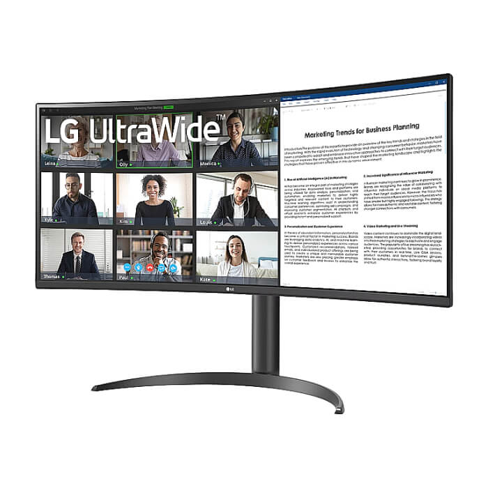 LG 34WR55QK-B 34" UltraWide AG , Curved 21:9 VA Panel, 5ms, 3000:1, 300 cd/m2, WQHD 3440x1440, HDR10, sRGB 99% , USB type-C 65W , 100Hz, HDMI, DisplayPort, PBP, Height Adjustable, Tilt, Reader Mode, Headphone Out, Black ID 82351 (тъмнейл - 2)