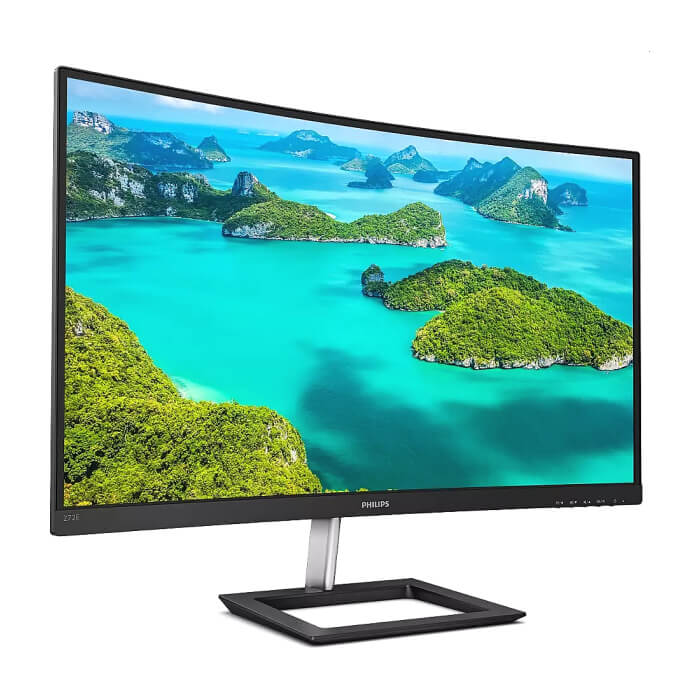 Philips 272E1CA 27" Curved 1500R WLED VA 1920x1080@75Hz, 4ms, 250cd/m2, 3000:1, Mega Infinity DCR, Low Blue Light, Tilt, D-SUB, HDMI, DP, Speakers, Black ID 64930 (тъмнейл - 2)