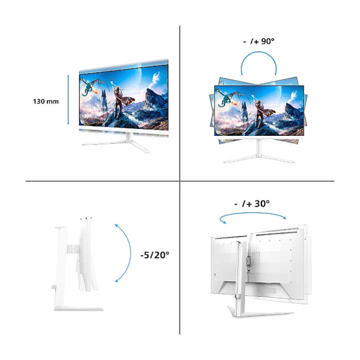 Philips 27M2N5901A, 27" Fast IPS WLED, 3840x2160@160Hz, 1ms GtG, 0.5ms MPRT, 450cd m/2, 1000:1, Mega Infinity DCR, Adaptive Sync, FlickerFree, LowBlue Mode, 5Wx2, Tilt, Height ID 97971 (тъмнейл - 3)