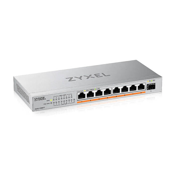 ZyXEL XMG-108 8 Ports 2,5G + 1 SFP+, 8 ports 100W total PoE++ Desktop MultiGig unmanaged Switch (тъмнейл - 2)