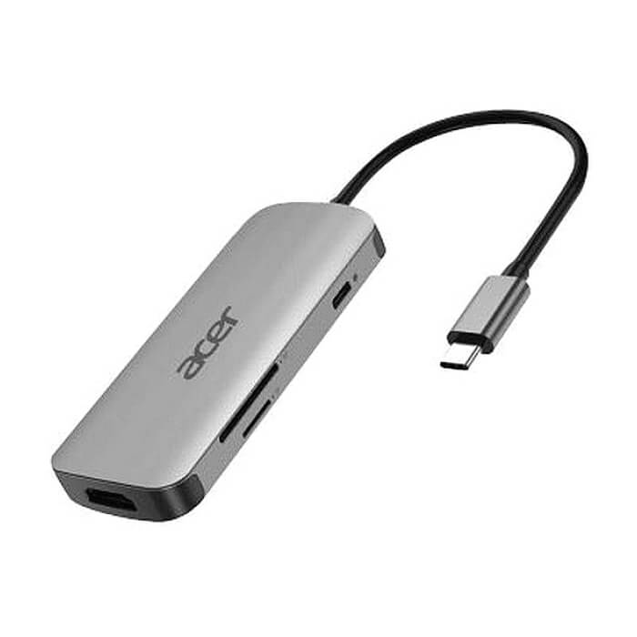 Acer 7in1 Type C dongle: 1 x HDMI, 3 x USB3.2, 1 x SD/TF, 1 x PD, Up to 5Gbps Data transmission speed (тъмнейл - 2)