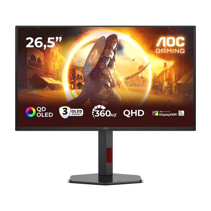 AOC Q27G4SDR, 26.5" QD-OLED, 2560x1440@360Hz, 0.03ms GtG, 1000cd m/2, 1.5M:1, Adaptive Sync, FlickerFree, Low Blue Light, Tilt, Height Adjust, Pivot, Swivel, 2xHDMI, DP, USB h ID 95668 на супер цена