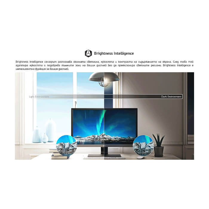 BenQ GW2283, 21.5'' IPS LED, 5ms, 1920x1080 FHD, Stylish Eye Care Monitor, 72% NTSC, Flicker-free, B.I., LBL, 1000:1, DCR 20M:1, 8 bit, 250cd/m2, HDMI x2, VGA, Audio Line In, Speakers, Tilt, Slim Bezel Design, Black ID 65346 (тъмнейл - 2)