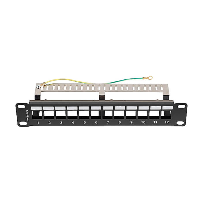 Lanberg patch panel blank 12 port 1U 10" ftp for keystone modules black v2 ID 86960 (тъмнейл - 4)