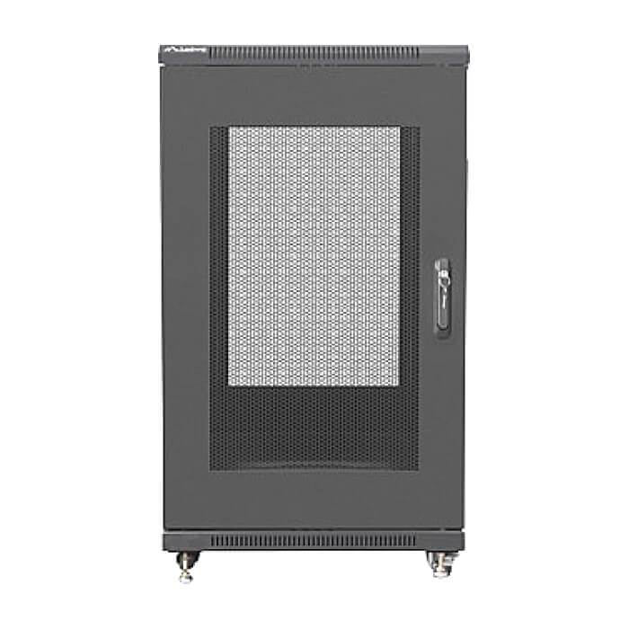 Lanberg rack cabinet 19" free-standing 22U/600x800 (flat pack) with mesh door black ID 87191 (тъмнейл - 4)