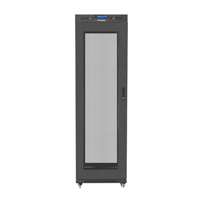 Lanberg rack cabinet 19" free-standing 42U/600x800 (flat pack) with mesh door lcd black v2 ID 87181 (тъмнейл - 5)