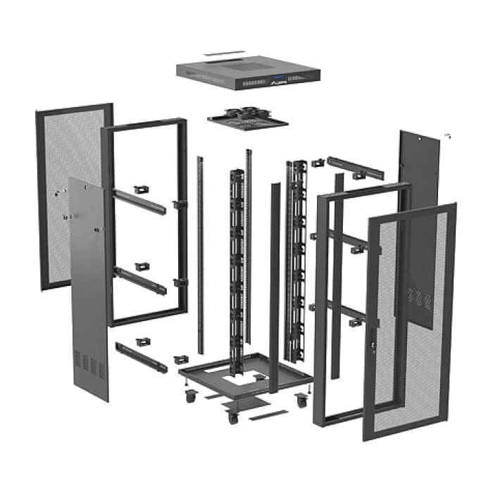 Lanberg rack cabinet 19" free-standing 47U/800X800 (FLAT PACK) with mesh door LCD black ID 87630 (тъмнейл - 2)
