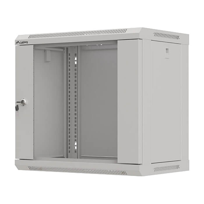 Lanberg rack cabinet 19" wall-mount 9U/540x350 (flat pack) with glass door grey ID 87597 (тъмнейл - 2)