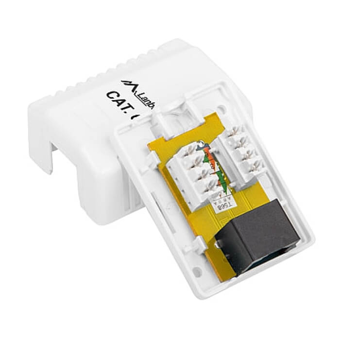 Lanberg surface-mount box CAT.6 UTP UNshielded 1X RJ45, white ID 72016 (тъмнейл - 3)