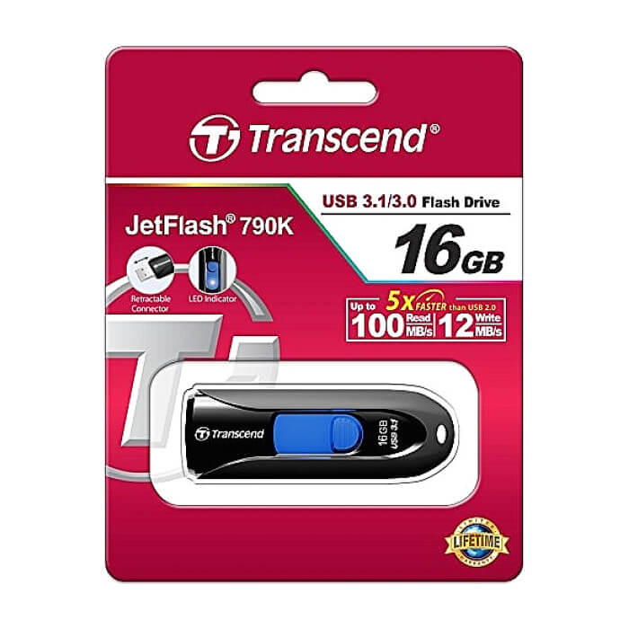 Transcend 16GB JETFLASH 790, USB 3.1, black ID 74163 (тъмнейл - 2)