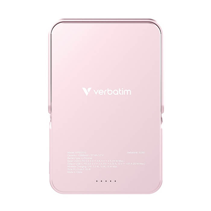 Verbatim Charge 'n' Go Power Bank with Stand Magnetic Wireless 10000mAh Pink ID 85387 (тъмнейл - 3)