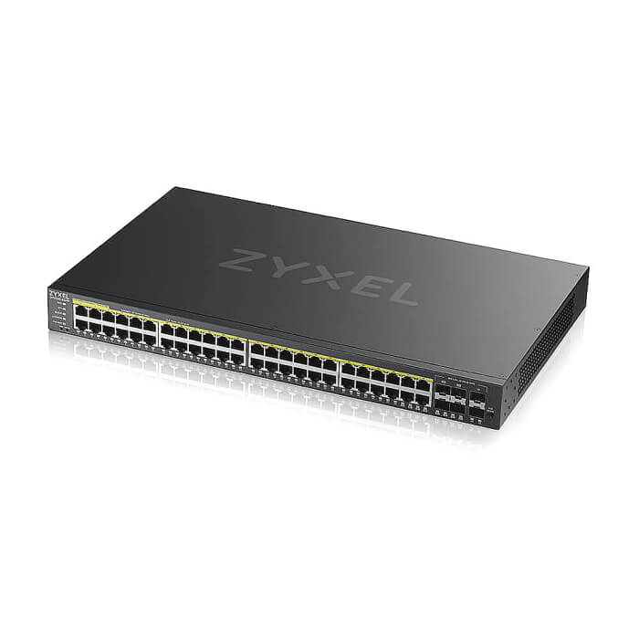 ZyXEL GS2220-50HP, EU region, 48-port GbE L2 PoE Switch with GbE Uplink (1 year NCC Pro pack license bundled) (тъмнейл - 4)