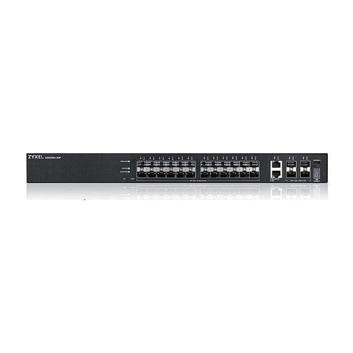 ZyXEL XGS2220-30F, L3 Access Switch, 24x1G SFP, 2x10mG RJ45, 4x10G SFP+ Uplink, incl. 1 yr NebulaFlex Pro