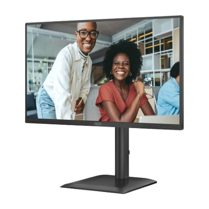 AOC 24E4U, 23.8" IPS WLED, 1920x1080@120Hz, 4ms GtG, 300cd m/2, 1500:1, 20M:1 DCR, Adaptive Sync, FlickerFree, Anti Blue Light, 2Wx2, Tilt, Height Adjust, Pivot, Swivel, D-SUB, HDMI, USB Hub ID 89874 (тъмнейл - 5)