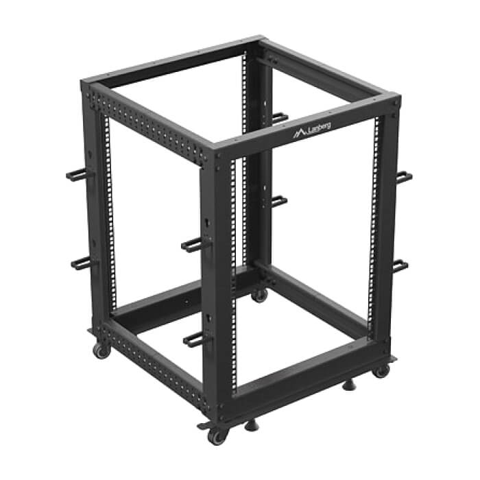 Lanberg open rack 19" 15U 600x600-1100 adjustable black ID 87219 (тъмнейл - 3)