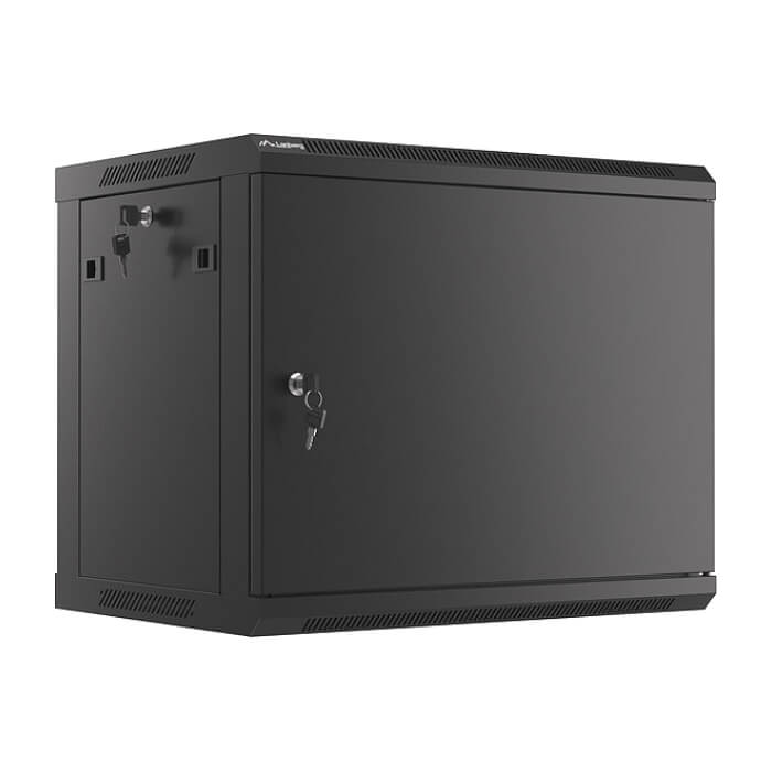 Lanberg rack cabinet 19" wall-mount 9U/600x450 for self-assembly with metal door black (flat pack) ID 87596