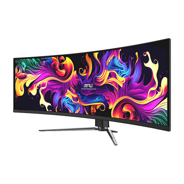 MSI MPG 491CQPX QD-OLED, 0.03ms, 240Hz, OLED, 5120 x 1440 (DQHD), 32:9, CURVE 1800R, G-Sync Compatible, HDR True Black 400, 450 nits, 99% DCI-P3, AR, DP(1.4a), 2xHDMI 2.1, 1xTypeC DP alt. w/PD (98W), USB Hub, Heigh Adj., VESA, Black, 10.6kg ID 89350 (тъмнейл - 4)