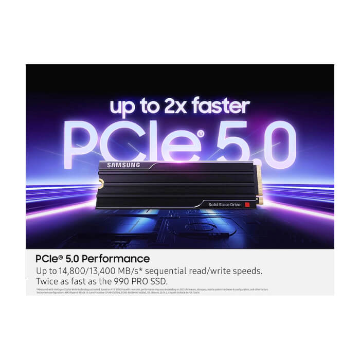 Samsung SSD 9100 PRO 2TB Heatsink PCIe 5.0 NVMe 2.0 M.2 Read 14700 MB/s Write 13400 MB/s ID 97583 (тъмнейл - 4)