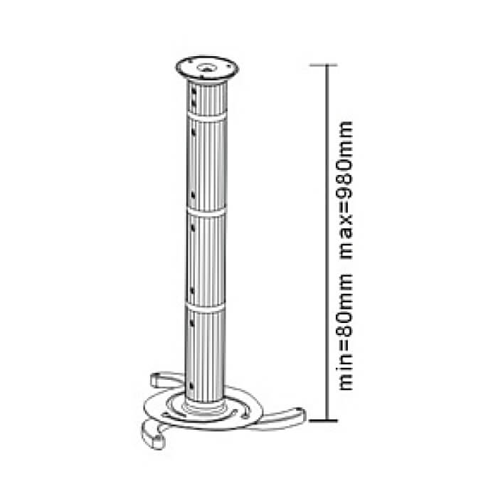 Sunne Universal Ceiling Projector Bracket, max.10 kg, 8-98 cm ext. ID 66644 (тъмнейл - 2)
