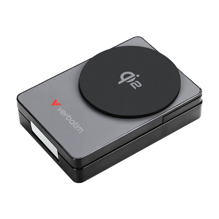 Verbatim Foldable 3-in-1 Qi2 Magnetic Wireless Power Bank 5000 mAh Grey ID 99021 (тъмнейл - 2)