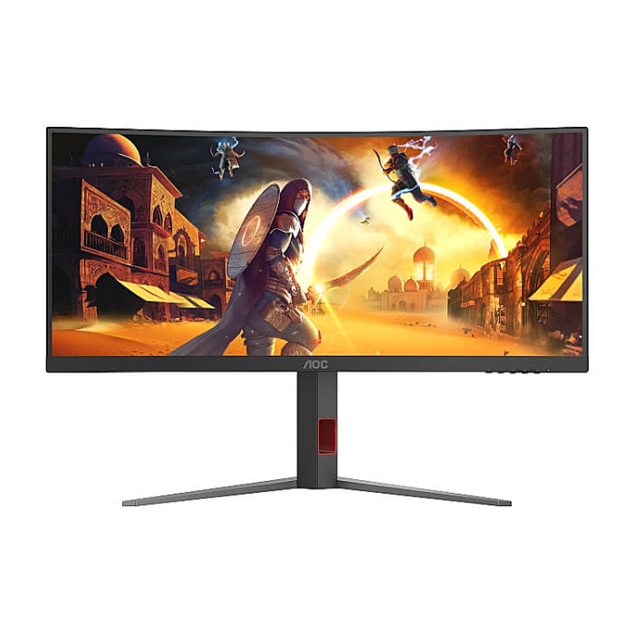 AOC CU34G4Z, 34" Curved 1500R, VA, WLED, 3440x1440@240Hz, 1ms GtG, 0.3ms MPRT, 450cd m/2, 2500:1, 80M:1 DCR, Adaptive Sync, FlickerFree, Low Blue Light, Tilt, Height Adjust, Pivot, Swivel, 2xHDMI, DP, USB hub ID 86693 (тъмнейл - 2)