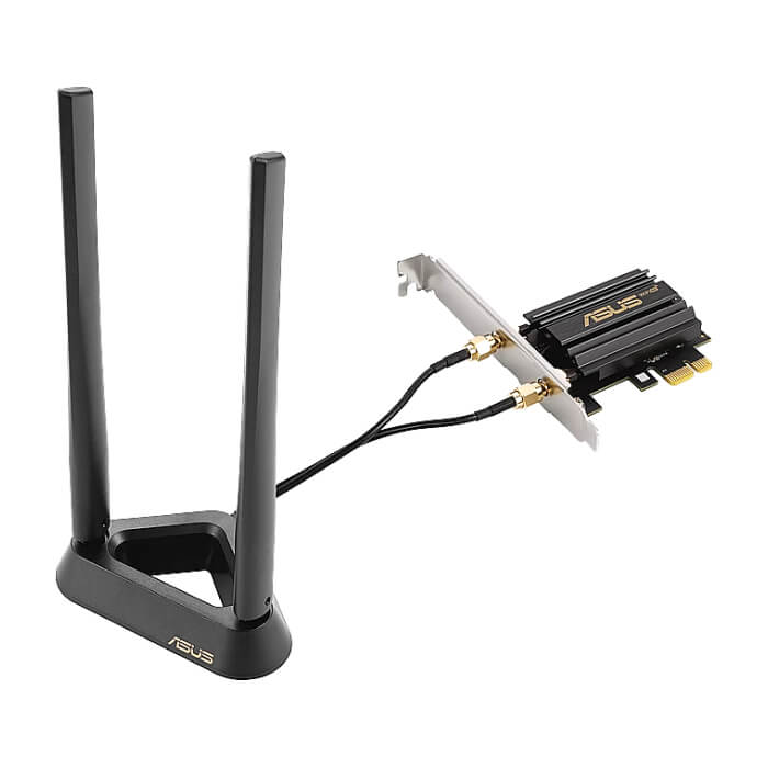 Asus PCI-E Adapter, PCE-AXE59BT, AXE5400, Tri-Band, Bluetooth 5.2, magnetized base, WPA3, OFDMA, MU-MIMO (тъмнейл - 2)