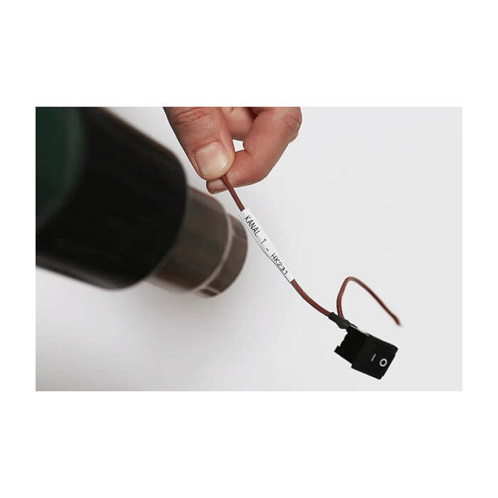 Brother HSe-231E 11.2mm Black on White Heat Shrink Tape ID 70683 (тъмнейл - 2)
