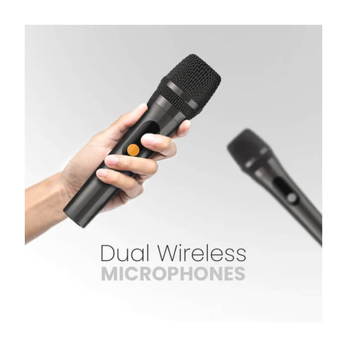 HiFuture MusicBox100 Silver, 20W Output, Karaoke Enable, Two Wireless Microphone, 4000mAh Battery (Support Power Bank), RGB Lighting, Pair to Play (TWS Mode), Bluetooth 5.3 ID 94751 (тъмнейл - 5)