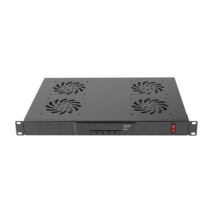 Lanberg 19" fan unit / ventilation panel with lcd 4 fans + thermostat, 230V, black ID 62871 на супер цена