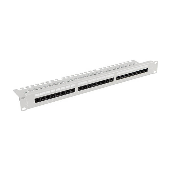 Lanberg patch panel 24 port 1U 19" CAT.5e utp with cable organizer grey ID 86969 (тъмнейл - 2)