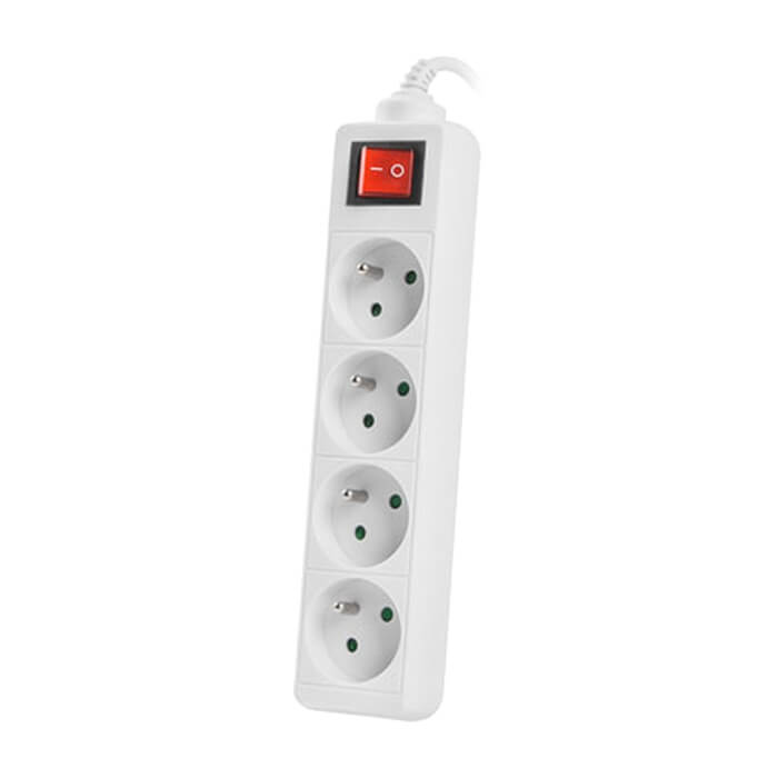 Lanberg power strip 1.5m, 4 sockets, french with circuit breaker quality-grade copper cable, white (тъмнейл - 2)