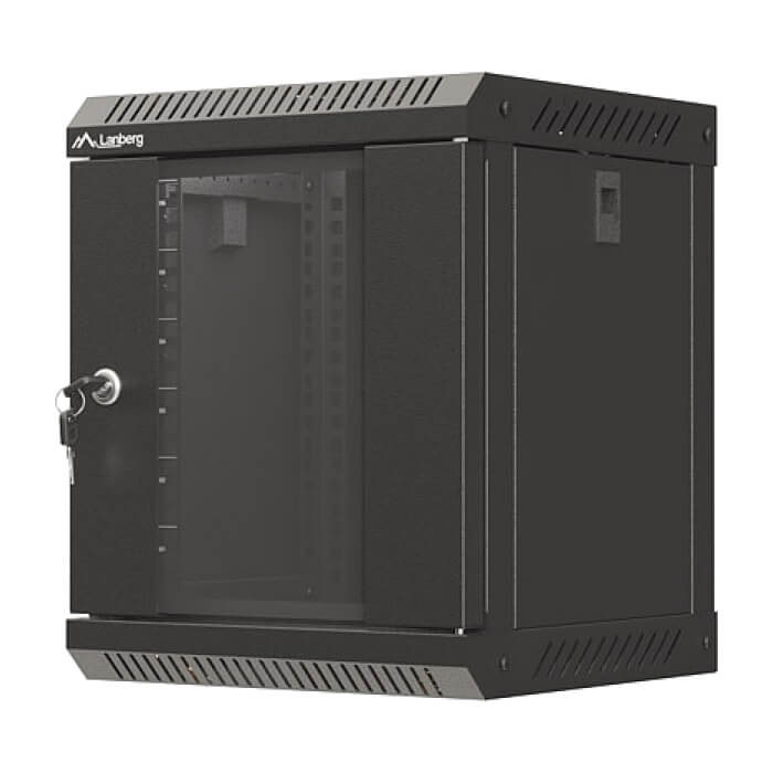 Lanberg rack cabinet 10" wall-mount 6U/300x300 (flat pack) with glass door black ID 87208 (тъмнейл - 3)