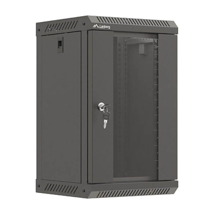 Lanberg rack cabinet 10" wall-mount 9U/300x300 (flat pack) with glass door black ID 87206 (тъмнейл - 2)