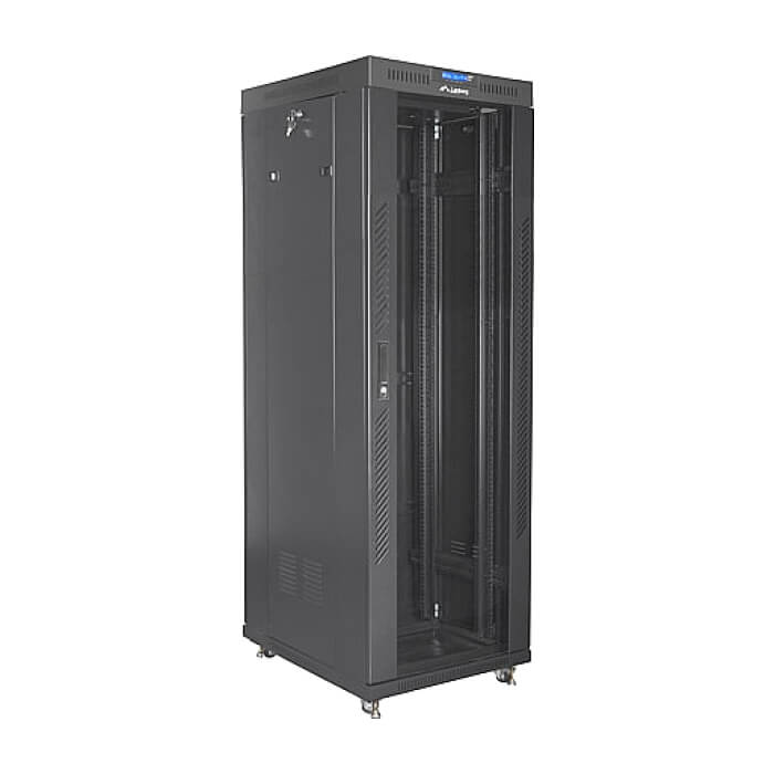Lanberg rack cabinet 19" free-standing 37U/800x1000 (flat pack) with glass door lcd black v2 ID 87188 (тъмнейл - 4)