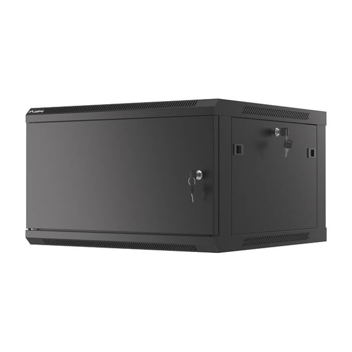 Lanberg rack cabinet 19" wall-mount 6U/600x600 for self-assembly with metal door black (flat pack) ID 87602 (тъмнейл - 2)