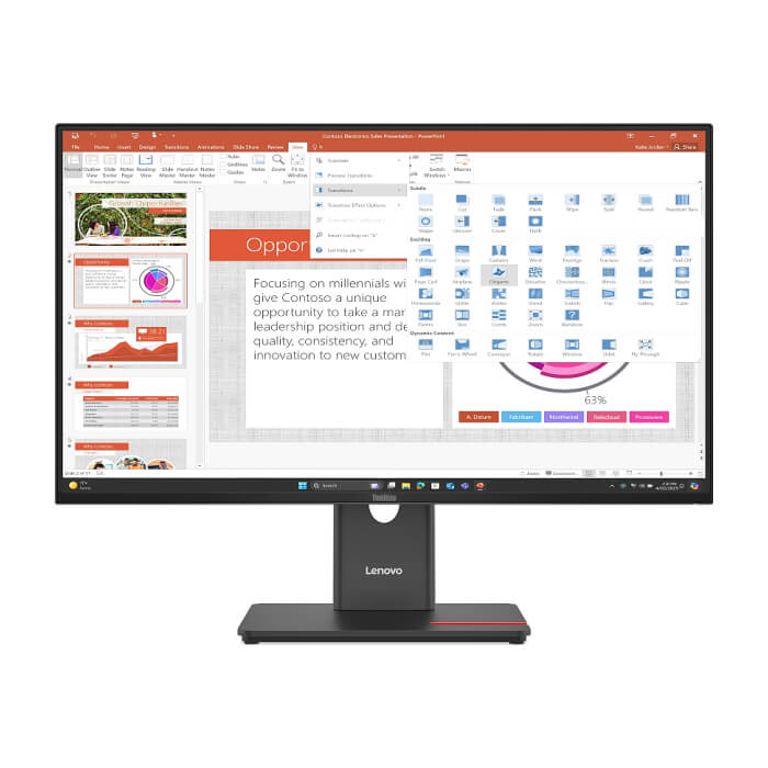 Lenovo ThinkVision T27-40 27" IPS, WLED, 1920x1080, 4ms, 48Hz - 120Hz, 300 cd/m2, 1500:1, HDMI, DP, VGA, USB hub, Tilt, Swivel, Pivot, Height Adjust Stand ID 93250