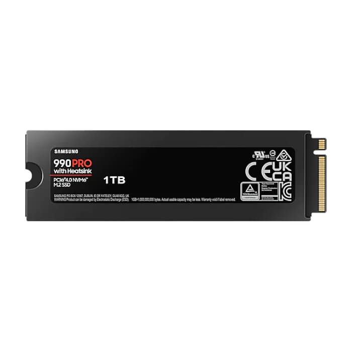 Samsung SSD 990 PRO 1TB Heatsink PCIe 4.0 NVMe 2.0 M.2 V-NAND 3-bit MLC, 256-bit Encryption, Read 7450 MB/s Write 6900 MB/s ID 97587 (тъмнейл - 2)