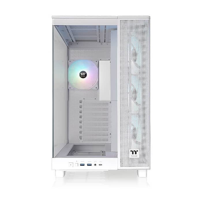 Thermaltake View 380 XL TG ARGB Snow + Thermaltake CT120 EX Reverse ARGB Sync PC Cooling Fan 3 Pack Magnetic Connect White (тъмнейл - 3)