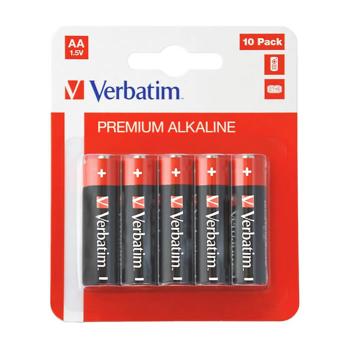 Verbatim ALKALINE BATTERY AA 10 PACK (HANGCARD)