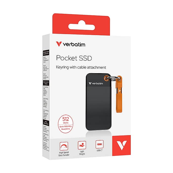 Verbatim Pocket SSD USB 3.2 Gen 2 512GB Black/Orange (тъмнейл - 4)