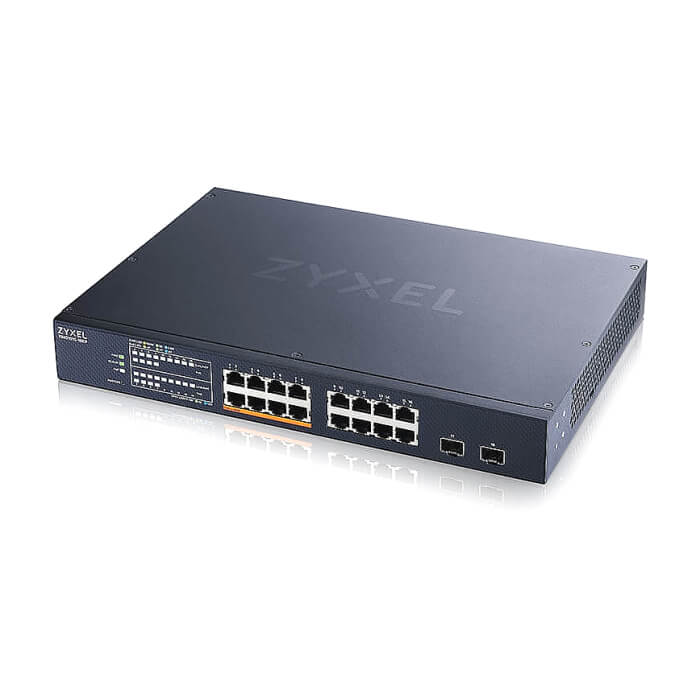ZyXEL XMG1915-18EP, 16-port 2.5GbE, 2 SFP+, 8 x PoE++ 180W Smart Switch, hybird mode, standalone or NebulaFlex Cloud (тъмнейл - 3)